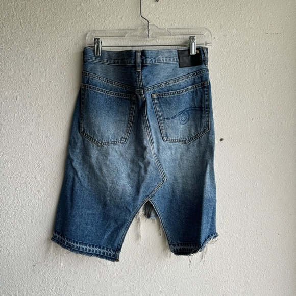 R13 Norbury blue denim distressed midi skirt - Picture 8 of 13